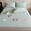 Dibujo Animado Perro Azul Waffe Set de Tres Piezas Esterilla de Seda Helada Gorro de Cama Esterilla con Bordado para Aire Acondicionado Lavable a Máquina Plegable