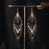 Joyas populares europeas y americanas fuente transfronteriza estilo étnico bohemio retro pendientes largos de borla de cuentas de arroz para mujer