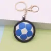 Llaveros creativos de cuero PU multicolor para baloncesto, fútbol, béisbol, tenis, colgantes de llave deportivos al por mayor