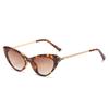 Gafas de sol Jamie 5091 de Moda Europea y Americana con Incrustaciones de Diamantes Estilo Ojo de Gato para Mujer con Bisagras de Resorte, Gafas de Sol Retro de Dos Tonos con Degradado Transfronterizas