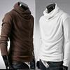Camisa de manga comprida masculina de comércio exterior, nova camisa estilo coreano, moderna, com gola alta e design de gola alta