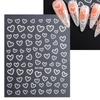 2023 nuevas pegatinas de uñas transfronterizas francesas simples huecas lindas pegatinas de uñas de amor torcidas