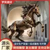 Escultura Grande de Caballo Galopando de Cobre Fundido para Plaza Exterior y Paisajismo de Jardín, Adorno de Caballo de Cobre para Entrada de Empresa, Caballo de Cobre que Atrae la Riqueza