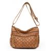 Bolsa de Ombro Matelassada de Couro Legítimo Lavado da Moda 2024 Popular Comércio Exterior Rebite Design Bolsa Quadrada Pequena Bolsa Feminina Nariz de Vaca da Moda