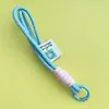 Llavero Creativo Estilo Ins Combinación de Colores Lanyard Tejido a Mano Anti-pérdida para Teléfono Móvil Colgante de Decoración para Bolso de Moda