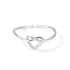 Anillo de Acero Inoxidable Chapado en Oro Transfronterizo para Mujer, Cruz, Luna, Anillo Geométrico Liso, Anillo de Pareja, Patrón Geométrico en Forma de Corazón