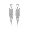 Pendientes de Triángulo Geométrico con Borlas y Diamantes, Estilo Lujo Ligero de Aguja de Plata, Moda Europea y Americana, Pendientes de Gama Alta Exquisitos y Elegantes para Mujer