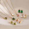 Conjunto de Joias Transfronteiriço Europeu e Americano para Mulheres Aço Inoxidável Dourado 18K Colar Brincos de Temperamento Luxo Leve Toque de Alto Padrão Em Estoque Atacado