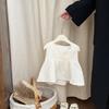 Traje de primavera para bebé, nuevo estilo coreano, elegante top con cuello de muñeca, chaleco elegante de otoño para niña, conjunto de dos piezas