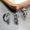 Nuevo Anillo Abierto de Mariposa Oscura Dulce y Fresco Serie Esmalte de Goteo de Aceite Personalizado Anillo de Lujo Accesible de Nicho Anillo de Gama Alta para Mujeres