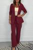 Comércio Exterior Novo Amazon Europeu e Americano Transfronteiriço Roupa Feminina Solta Lapela Listrada Terno Moda Conjunto Feminino de Duas Peças