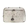 Bolso Pequeño Cuadrado Acolchado Estilo Tweed Diamante Brillante para Mujer Verano 2025 Bolso Caja Simple Versátil Bolso Cruzado de Cadena a la Moda