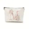Bolsa de Almacenamiento con Cremallera Transfronteriza de Amazon Bolsa de Lino Bolsa de Almacenamiento para Artículos de Tocador Estuche para Lápices de Estudiante Bolso Cosmético Multifuncional para Mujer