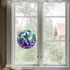 Flor de Beija-flor Popular Transfronteiriça Vitral Acrílico Decoração Suspensa Pegador de Sol para Janela Decoração de Casa e Jardim Ornamento