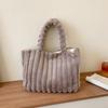 Retro grande capacidade tote bag outono e inverno novo estilo coreano cor sólida moda bolsa estudante simples commuter Plush Bag