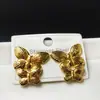 Pendientes Metálicos Transfronterizos, Flores Geométricas, Pendientes Brillantes Irregulares Plegados, Diseño Personalizado, Pendientes de Acero de Titanio Chapado en Oro