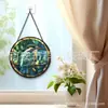 Colgante de Cristal de Arrendajo Azul Adorno de Cristal para el Hogar Decoración de Ventana Atrapasol para el Jardín