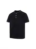 Camiseta Henley de Manga Corta con Cuello tipo Waffle Estilo Americano para Hombres y Mujeres, Top Casual Limpio Vintage Lavado de Verano
