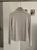 KEKEZOON 2026 principios de otoño nueva camiseta versátil de color liso con cuello con volantes, hombro normal, manga larga, corte ajustado 9016