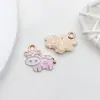 1 Esmalte Rosa DIY Accesorio para Joyería Hecha a Mano Aleación Colgante Pequeño Pendiente Colgante de Collar Material