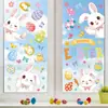 Adesivos Estáticos de Ovos de Páscoa de Coelho Transfronteiriços Atacado Novos Adesivos de Ovos de Páscoa de Coelho Transfronteiriços Adesivos Decorativos para Janela de Quarto