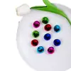 1 Par de Brincos Coloridos de Bolinha Pequena, Material Acrílico, Fofo, Vibrante, Elegante, Brilhante, Brincos de Alta Qualidade