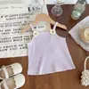 Conjunto de tirantes para niñas de 0 a 3 años Verano Estilo Delgado Chaleco para bebé con encaje Vestido de princesa de pastel Conjunto de dos piezas Moderno
