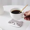Directo de fábrica ins lindo posavasos de gato PVC caucho suave lavable antideslizante aislamiento térmico posavasos para taza de té alfombrilla de aislamiento térmico mantel individual
