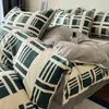 Juego de Cuatro Piezas de Algodón Puro Estilo Nórdico, Funda Nórdica 100% Algodón Puro, Sábana Plana, Sábana Ajustable, Ropa de Cama Sencilla para Dormitorio Principal, Juego de Tres Piezas para Estudiantes