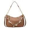 Bolsos Pequeños de Moda para Mujer 2026 Nueva Moda Bolso Sencillo Tejido para el Hombro Bolso Baguette con Cadena Bolsos Pequeños de Moda