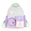Mochila de jardim de infância colorida em blocos de cor desenho animado mochila de ombro duplo para crianças de 4-6 anos mochila infantil para meninos e meninas da pré-escola