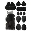 Huevo de Belleza Combinado Transfronterizo Set de 14 Piezas Mini Triangular Esponja para Dedos Esponja Huevo de Base de Maquillaje Huevo de Maquillaje