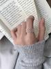 Anillo de Rejilla de Plata de Ley S925 con Sentido de Diseño de Nicho Estilo Coreano Exquisito Ins Lujo Ligero Sentido Avanzado Anillo Ancho Plata Brillante para Mujeres