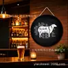 Placa Decorativa de Lata con Letras de Animales del Zodiaco para Comercio Exterior, Colgante de Cuerda de Cáñamo Redonda de 20/30 cm, Pintura