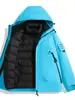 Forro de plumón de algodón Chaqueta Exterior Tres en Uno Ropa de Abrigo para Mujer Traje de Montañismo para Hombre Cortavientos Impermeable con Capucha 26 Nuevo Estilo