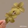 Presilha de bico de pato marrom de cachorro coreano, presilha elegante para coque torcido, presilha de cabelo volumizadora para a parte de trás da cabeça, acessório de cabelo de alta qualidade