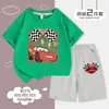 Lightning Mcqueen Niños y Niños Manga Corta Algodón Ropa de Verano para Niñas Cars Pequeño Corredor Traje Casual