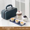 Juego de Té de Viaje de Porcelana Blanca de Dehua con Logo Personalizado Rima de Bambú Dorado Portátil para Exterior Rima Antigua Juego de Té Kung Fu Juego Pequeño