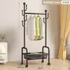 Perchero de pie para el hogar, móvil, interior, dormitorio, colgador de ropa, estante de balcón, tendedero, simple