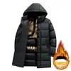 Quick Hand Live Explosions Com Capuz Casual Médio Comprimento Algodão Roupas Masculinas Inverno Grafeno plus size Engrossado Solto Jaqueta