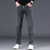 Jeans para Hombre de Primavera y Verano Corte Delgado Pierna Recta Versátiles Elásticos Modernos Populares Pantalones Largos Casuales con Estilo Versátiles para Hombre