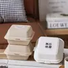Caixa de Bolo Descartável Estilo Ins Tendência Bento Sobremesa Tiramisu Hambúrguer Pintado à Mão Para Levar Passeio de Primavera Caixa de Piquenique