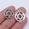 24x 18mm 2,2g prata antiga comércio exterior AliExpress conector quente explosivo conector redondo estrela de cinco pontas