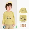 Kaka Panda Roupas Infantis Meninos Primavera e Outono Camiseta de Manga Longa Roupas de Outono Infantis Meninas Top de Outono Roupa Básica para Bebê Tendência