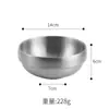 Tazón de Acero Inoxidable 304, Tazón Dorado Estilo Coreano para Sopa, Tazón para Arroz, Tazón para Gachas de Calabaza, Tazón de Comida Doble Capa Estilo Coreano, Tazón Pequeño para Kimchi