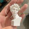 Simples Arte Gesso Estátua Chaveiro Blush David Pingente Namorada Namorado Aniversário Presente Bolsa Acessórios