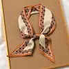 Diadema estilo francés Primavera y Otoño versátil vintage pañuelo de seda para mujer cinta larga pequeña cinta decorativa estilo ins atar coleta pelo