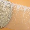 Estrangeiro único laço vestuário casa acessórios têxteis rayon malha bordado fábrica atacado largura 21cm