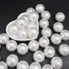 Venta al por mayor Blanco Puro Agujero Recto Imitación ABS Perla Cuentas Sueltas DIY Pulsera Hecha a Mano Collar Accesorios Cuentas Sueltas por Peso
