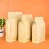 Bolsas de Sellado Lateral Ocho Lados para Té, Bolsas Auto-Sellables para Empaque de Alimentos, Bolsas Grandes de Papel Kraft, Snacks de Bayas de Goji, Bolsas Selladas de Fondo Plano al por Mayor
